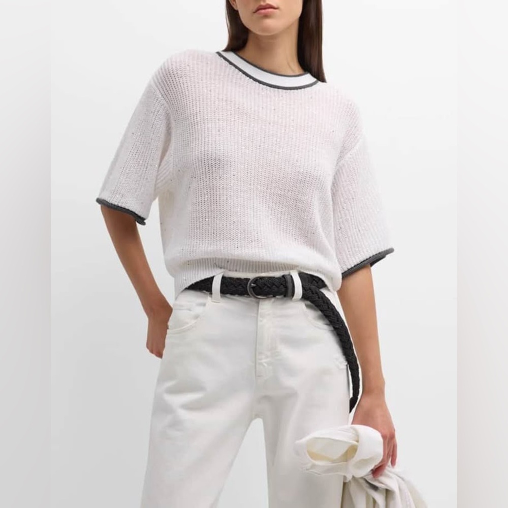 Brunello Cucinelli Cream Knit Sweater